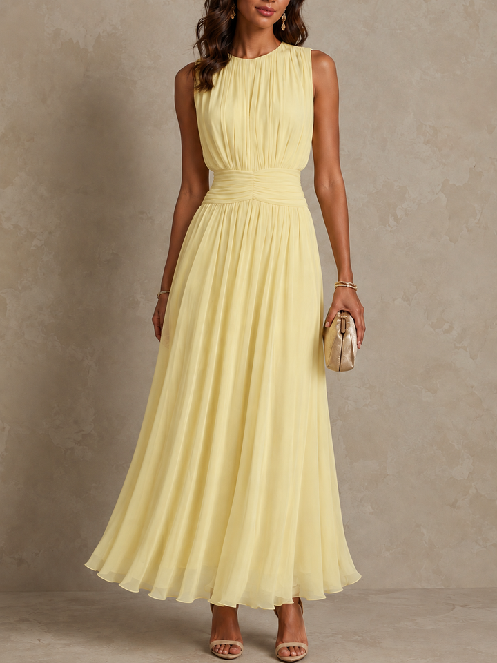 Roxanne™ | Ruched Waist Sleeveless Maxi Dress