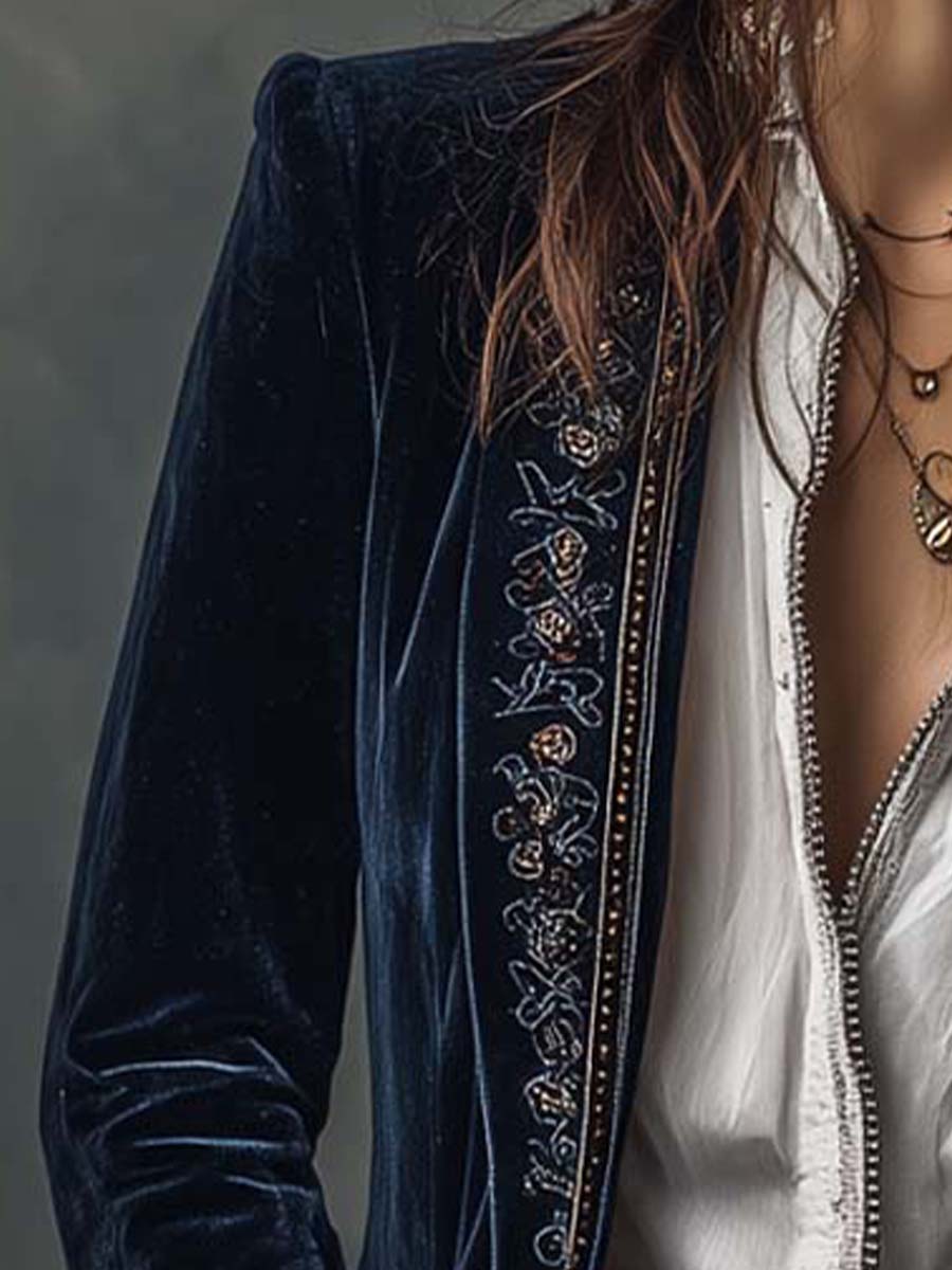 Vintage Embroidered Longline Jacket