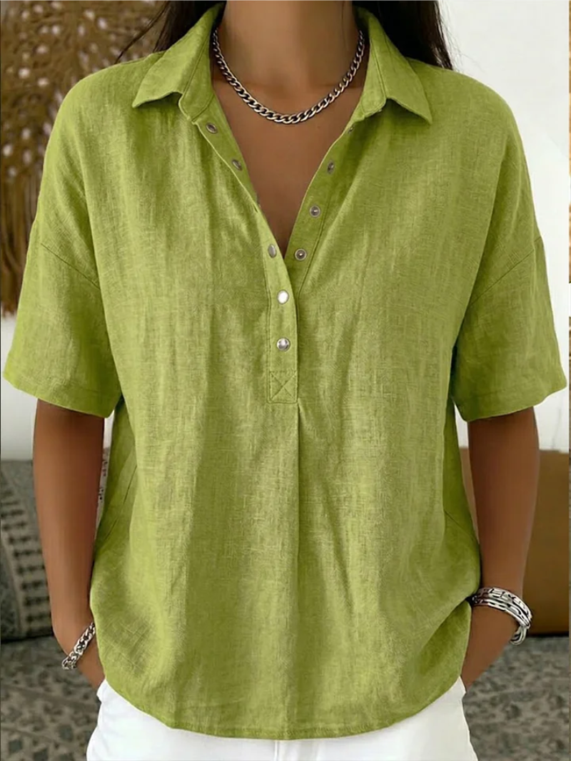 Tessa | Collared Button-Detail Blouse