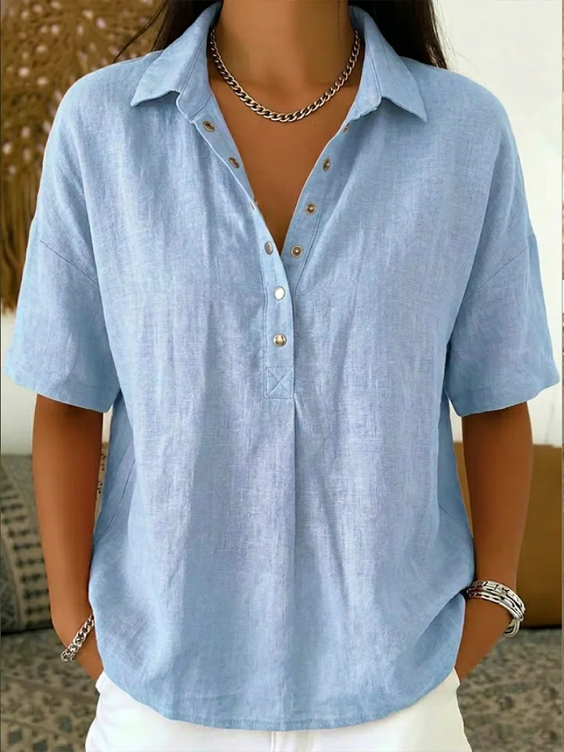 Tessa | Collared Button-Detail Blouse