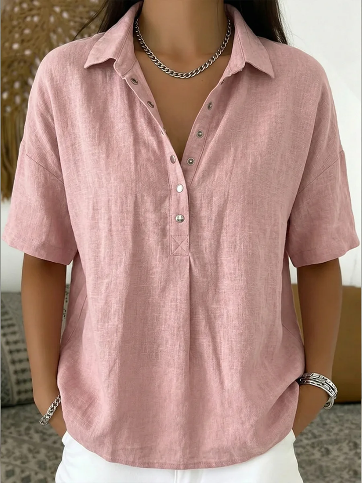 Tessa | Collared Button-Detail Blouse