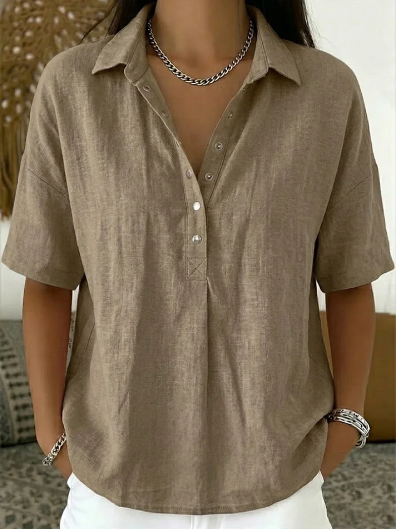 Tessa | Collared Button-Detail Blouse