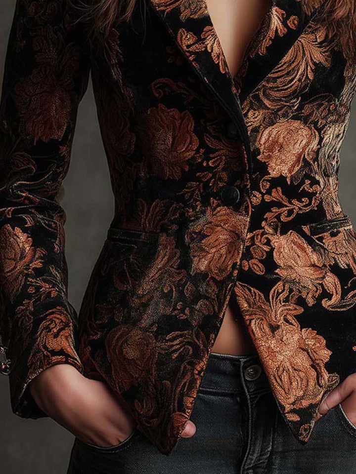 Bronze Floral Tailored Blazer