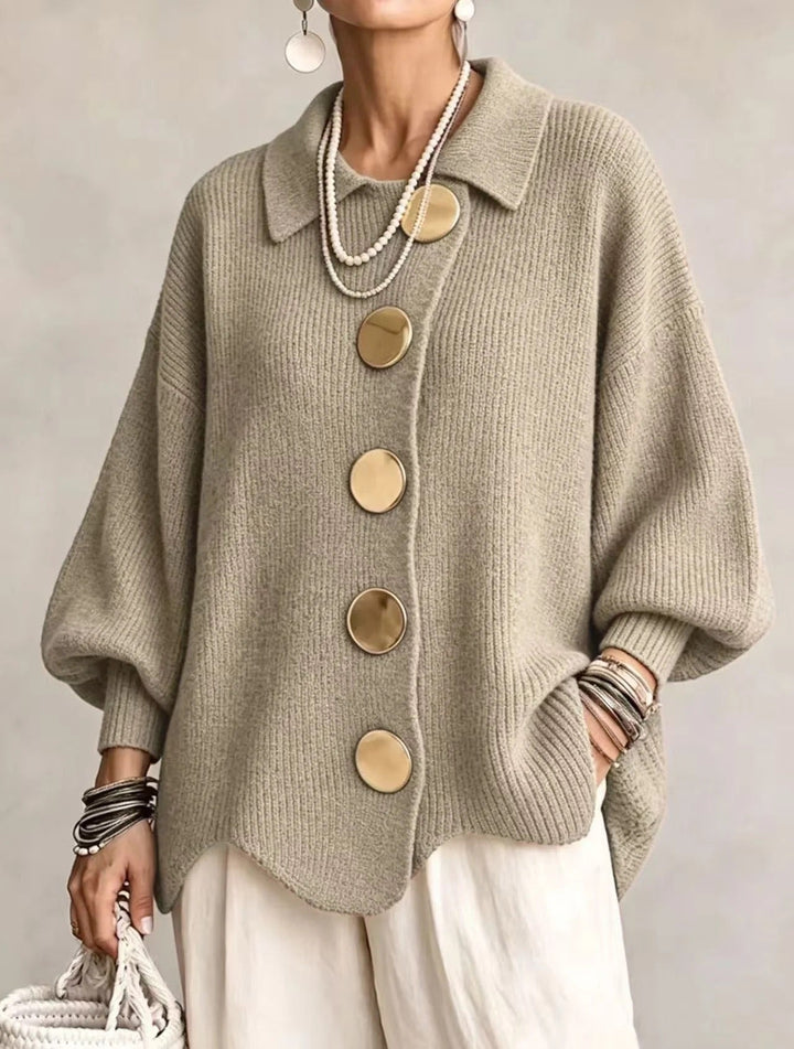 Karina | Oversized Collared Button Cardigan