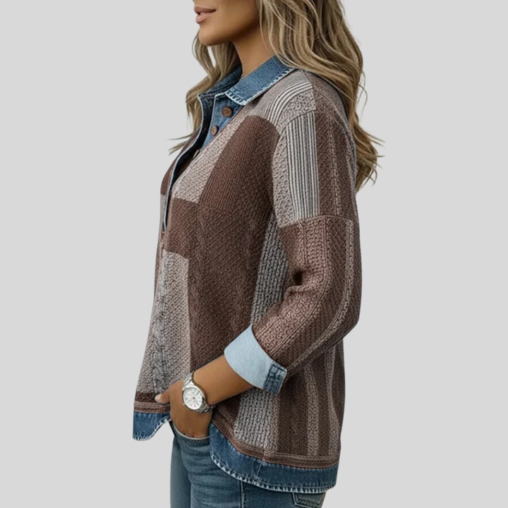 Vavina | Colorblock Print Sweatshirt