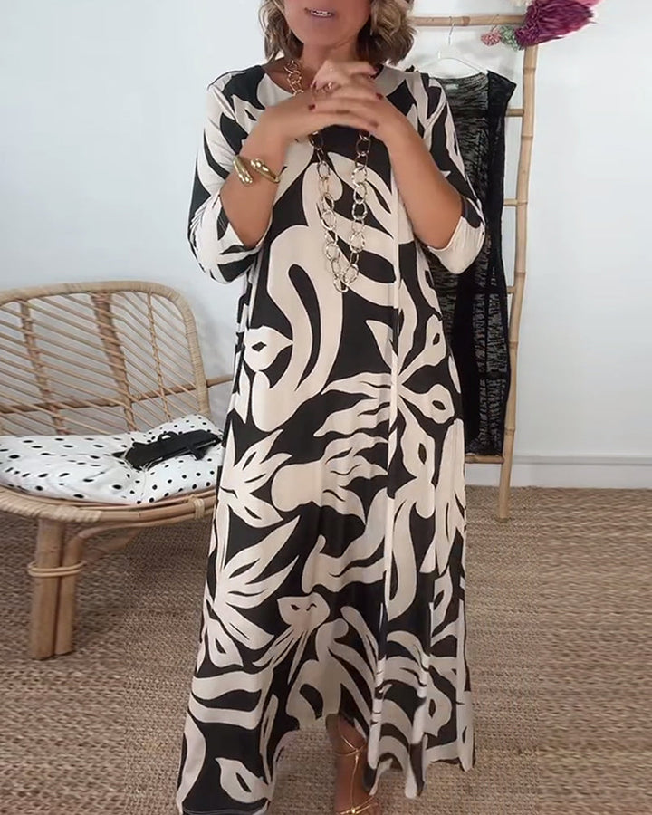 Isabella | Abstract Print Maxi Dress