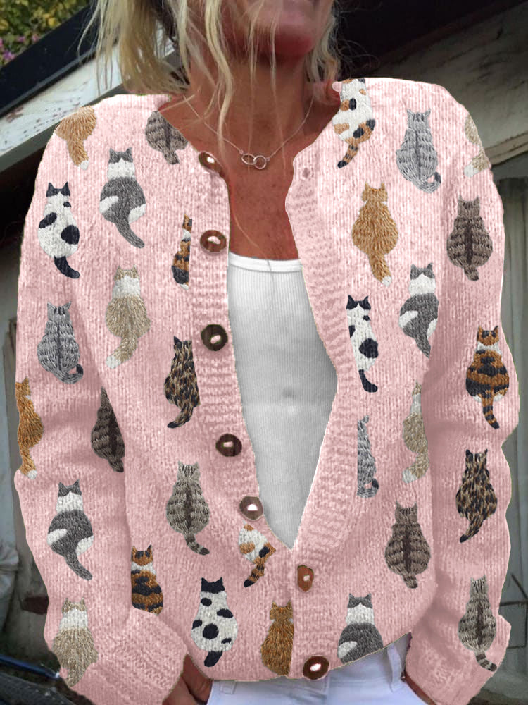 Bramley | The Cat-Print Cardigan