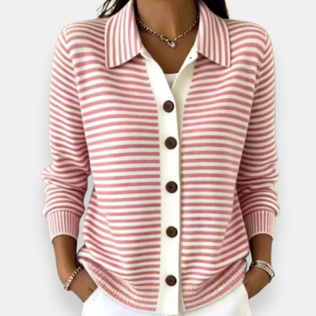 Nola™ | Striped Button Cardigan