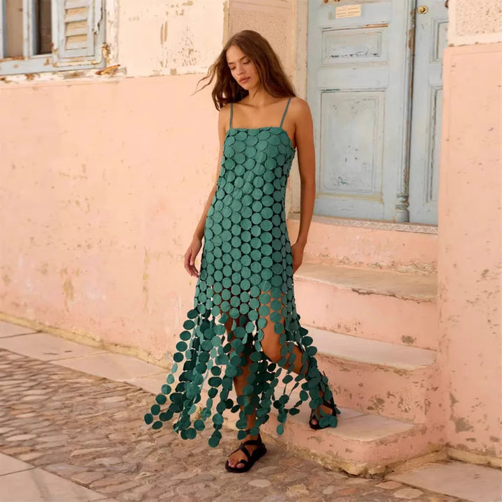 Coralie | The Statement Circle Maxi Dress - Emerald Green