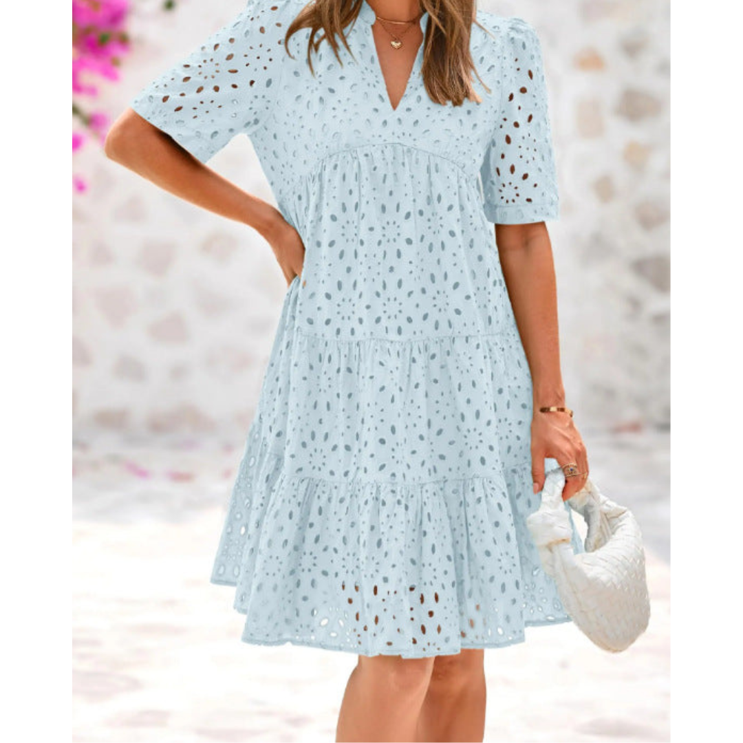 Marilyn | Chic Lace Ruffle Summer Dress