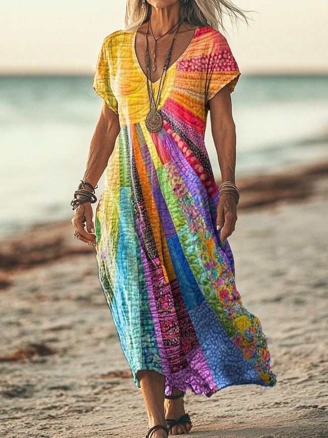 Leanne | Printed Bohemian Maxi Dress