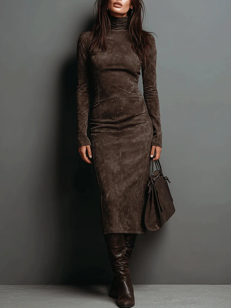 Mildred™ | Elegant Suede Maxi Dress
