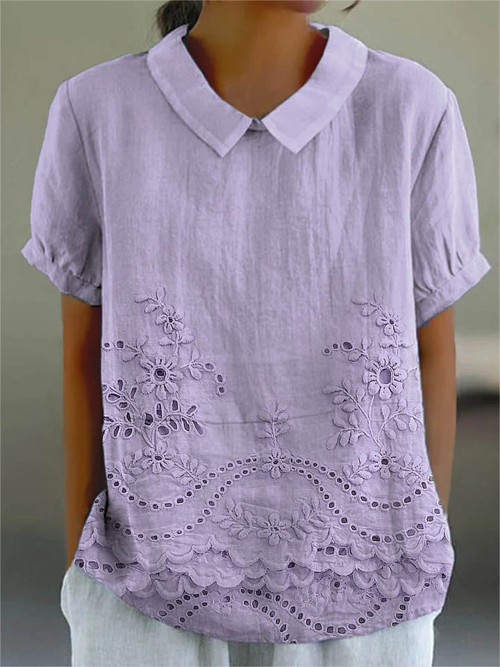 Lillian | Floral Embroidered Summer Shirt