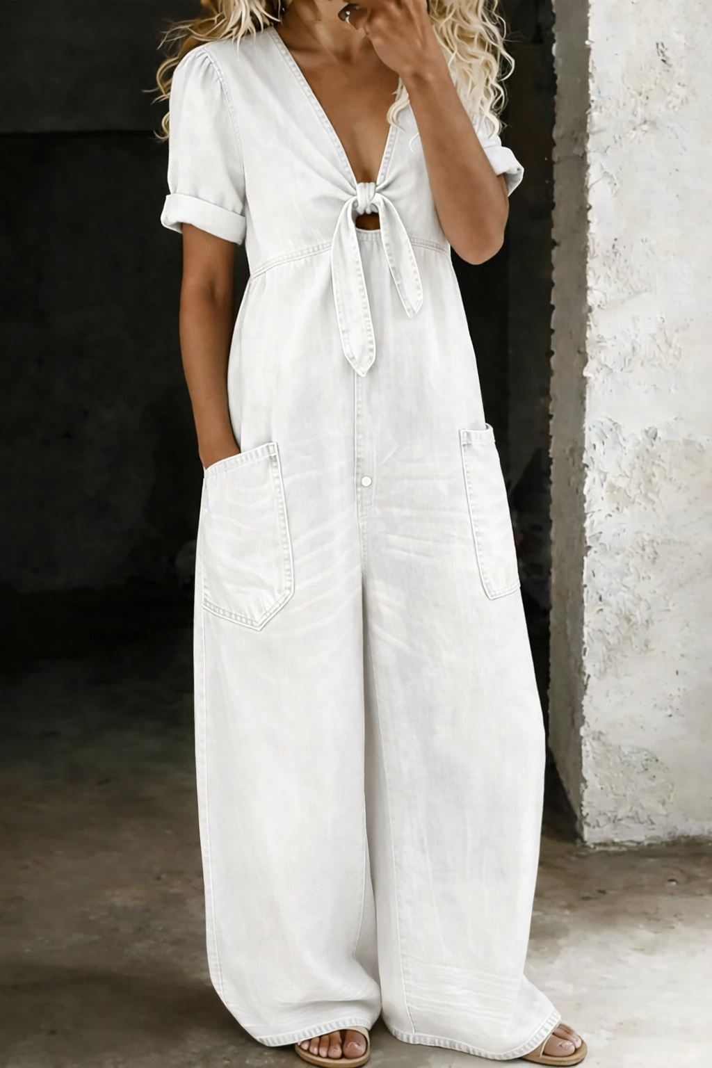 Mamma Mia | Short Sleeve Denim Jumpsuit