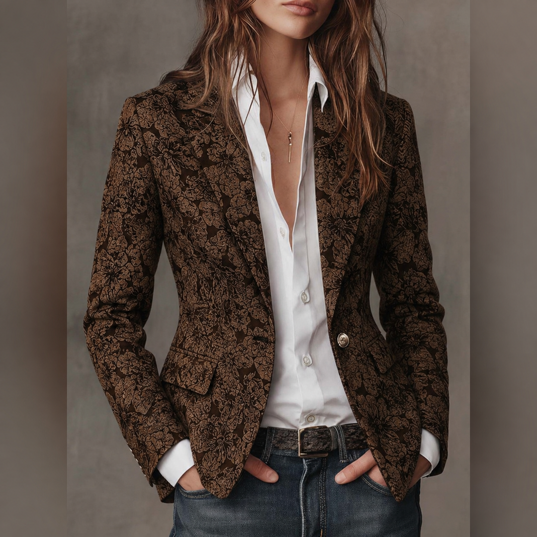 Paisley Print Fitted Blazer