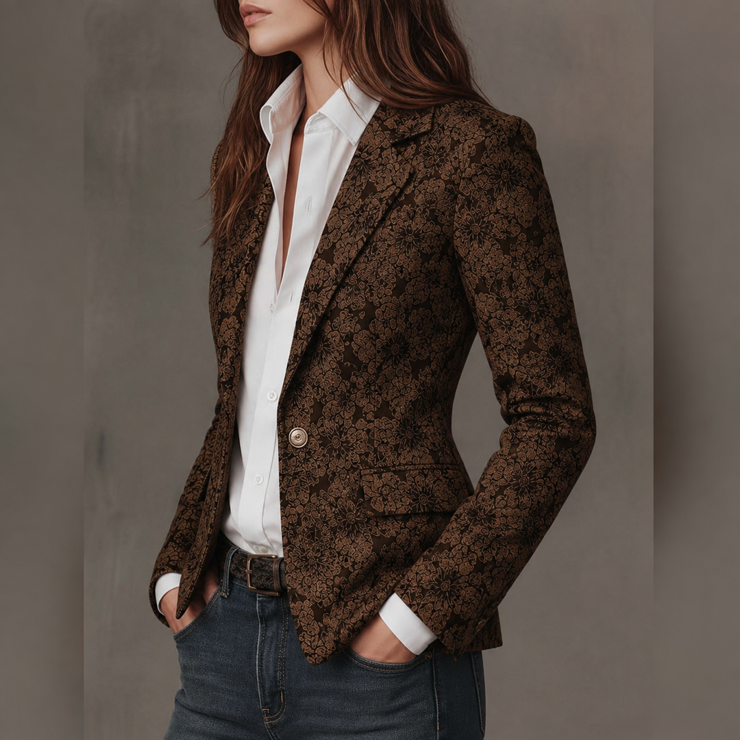 Paisley Print Fitted Blazer