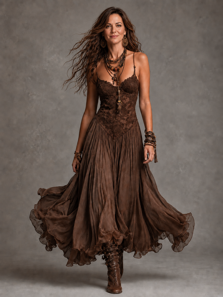 Olivia | Embroidered Corset Maxi