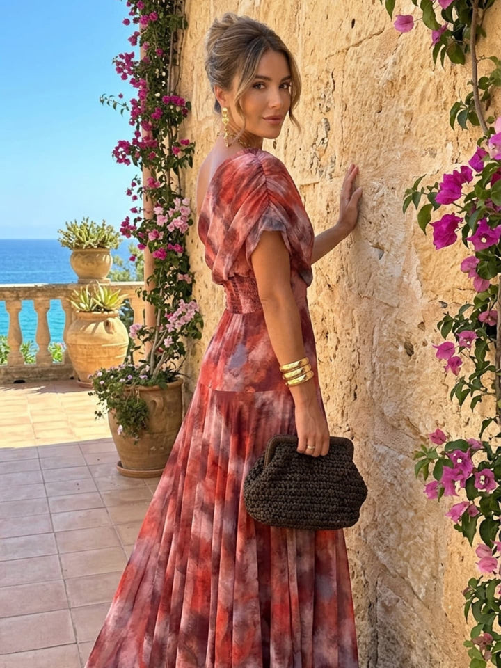 Flora | Flowing Watercolor Maxi Dress