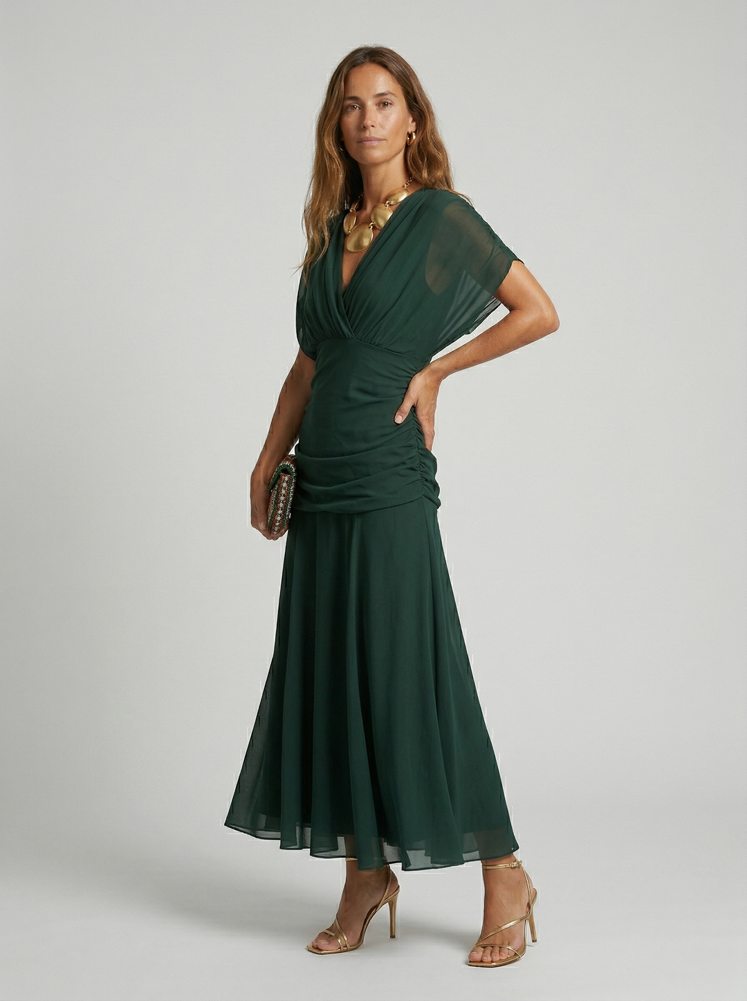 Nora | Flowing V-Neck Maxi Dress