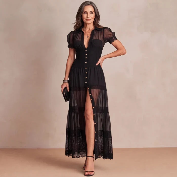 Sophia | Sheer Openwork Maxi