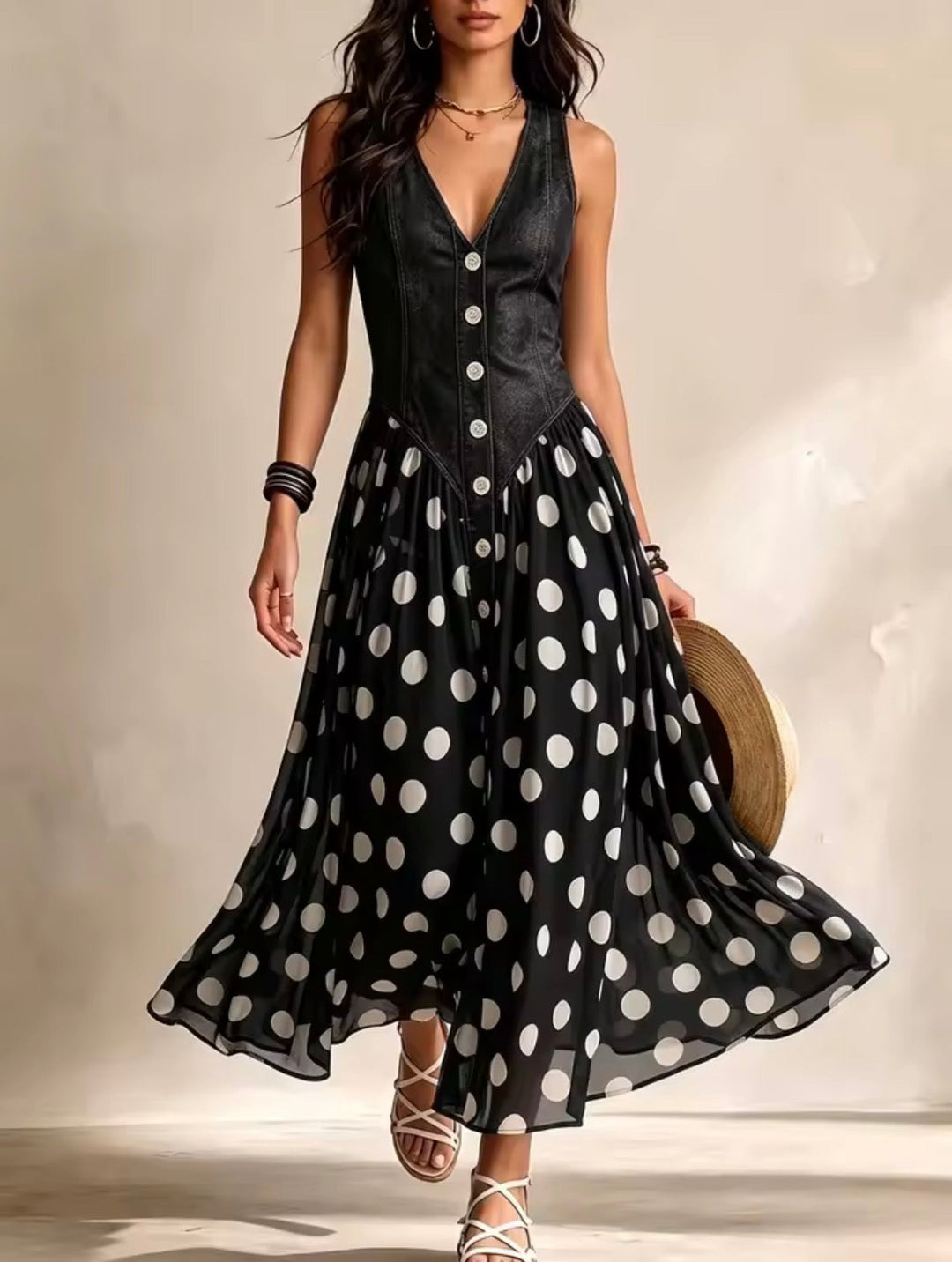 Bianca | Midi Polka Dot Dress