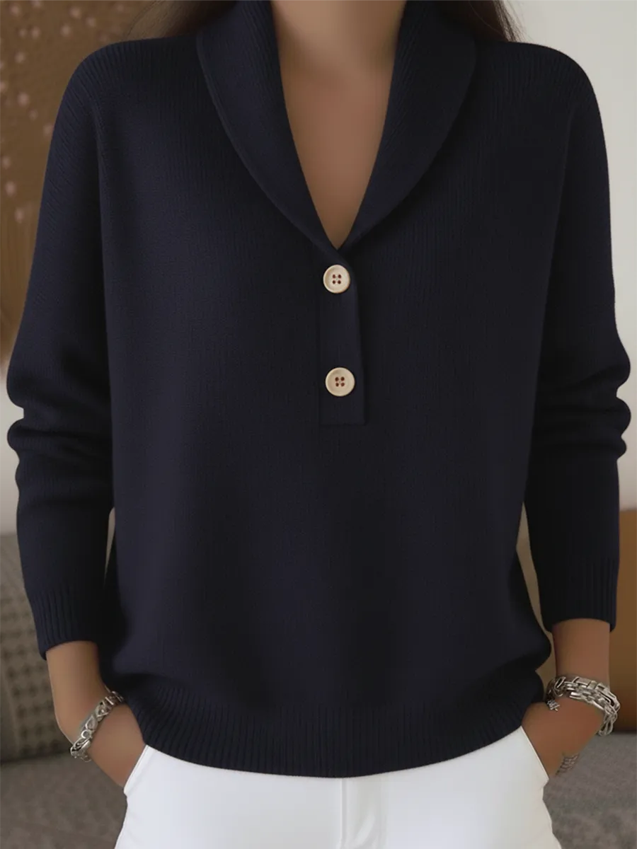 Kendall | V-Neck Polo Sweater