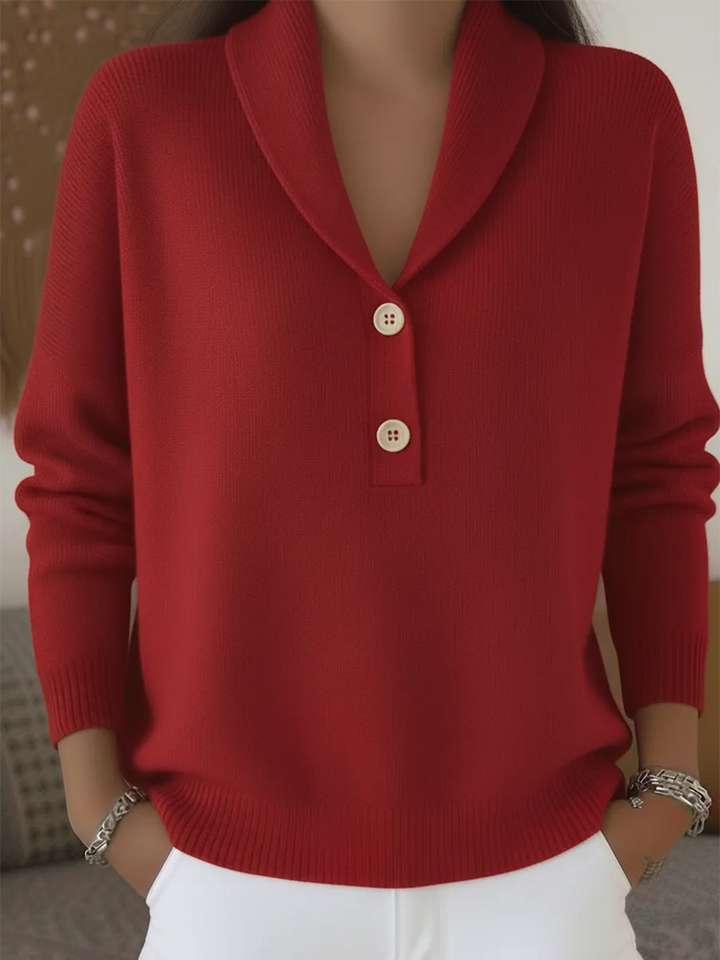 Kendall | V-Neck Polo Sweater