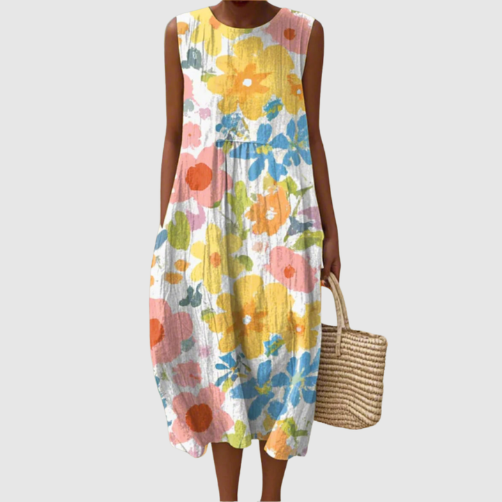 Ella | Pastel Floral Midi Dress