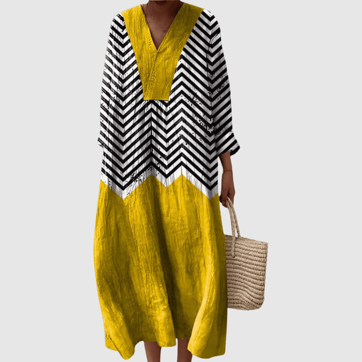 Teressa |  Geometric Print Midi Dress