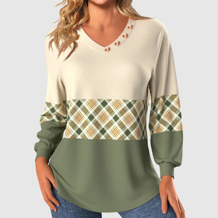 Annelie | Checked Detail Sweatshirt