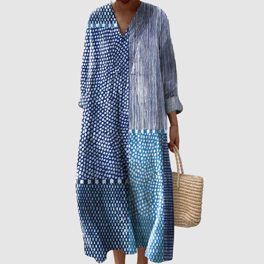 Luna | Wave Print Midi Dress