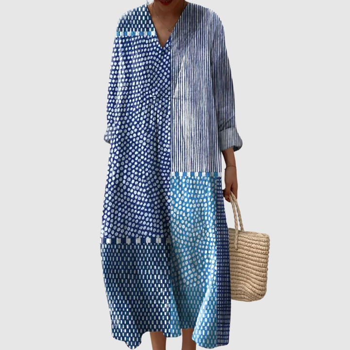 Luna | Wave Print Midi Dress