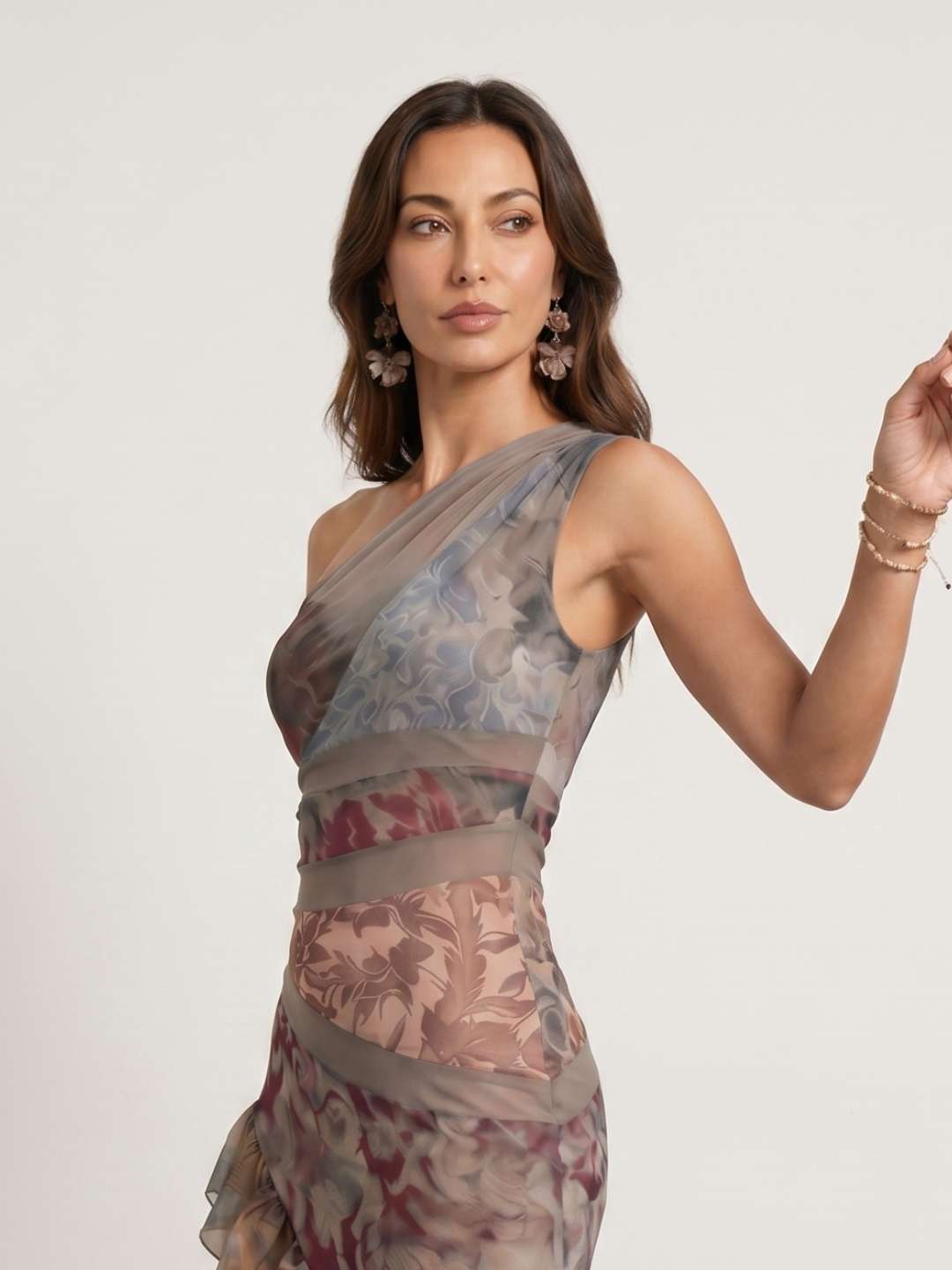 Maria | Printed Ruffle Maxi Dress