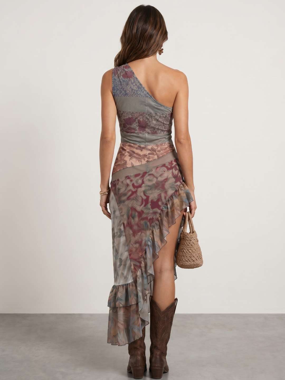 Maria | Printed Ruffle Maxi Dress