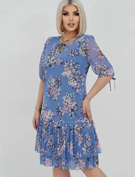 Antoinette | Floral Puff-Sleeve Tiered Midi Dress