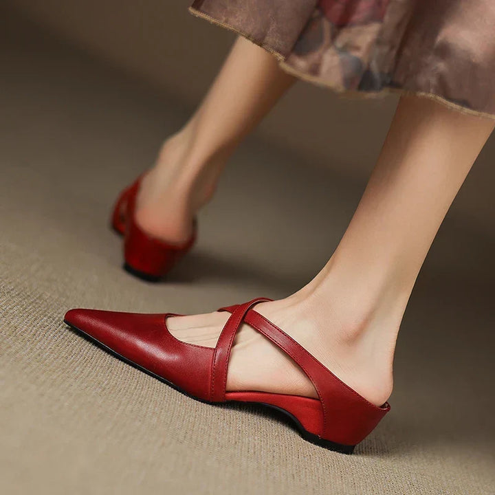 Aluna™ | Pointed-Toe Cross-Strap Mules