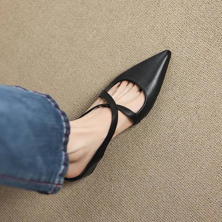 Aluna™ | Pointed-Toe Cross-Strap Mules