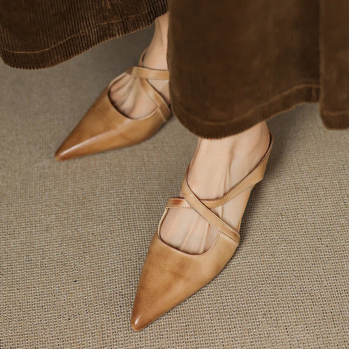 Aluna™ | Pointed-Toe Cross-Strap Mules