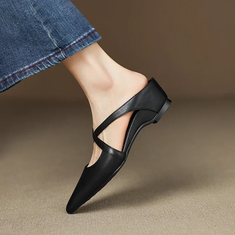 Aluna™ | Pointed-Toe Cross-Strap Mules