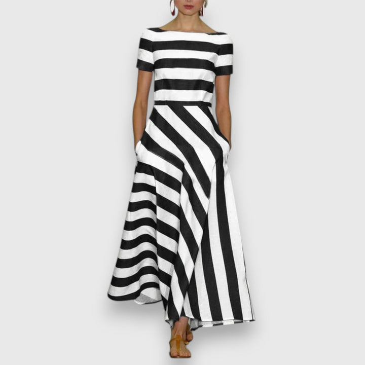 Rebecca | Sophisticated Stripe  Dress