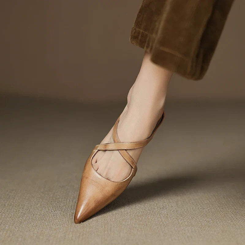 Aluna™ | Pointed-Toe Cross-Strap Mules