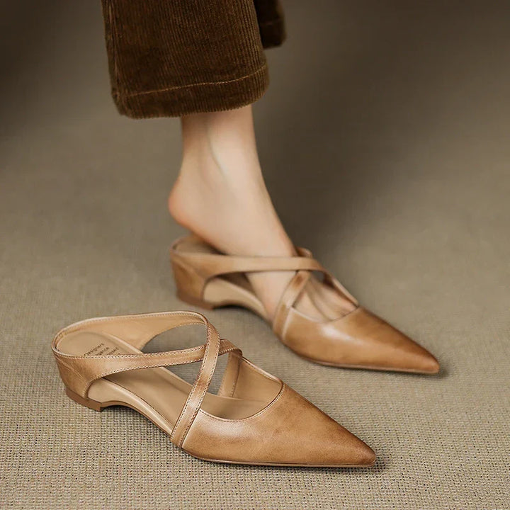 Aluna™ | Pointed-Toe Cross-Strap Mules