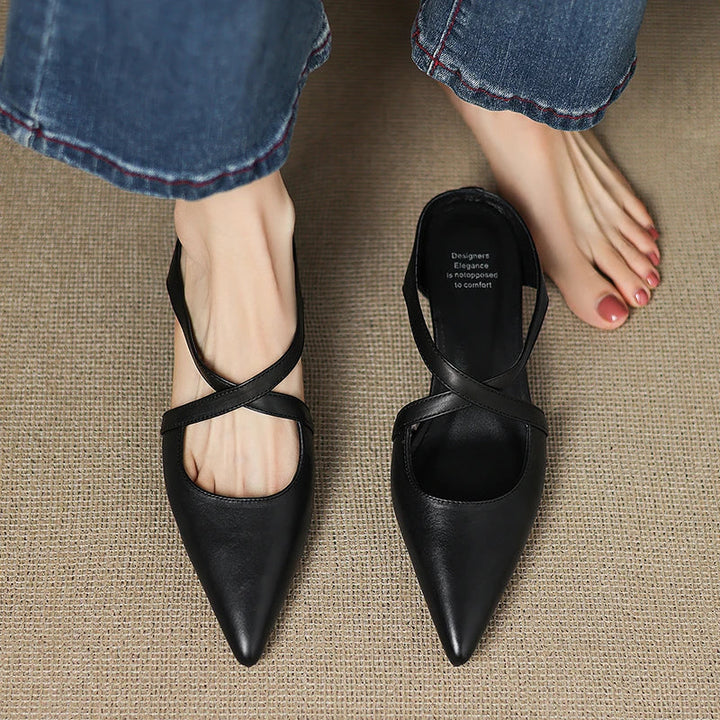 Aluna™ | Pointed-Toe Cross-Strap Mules