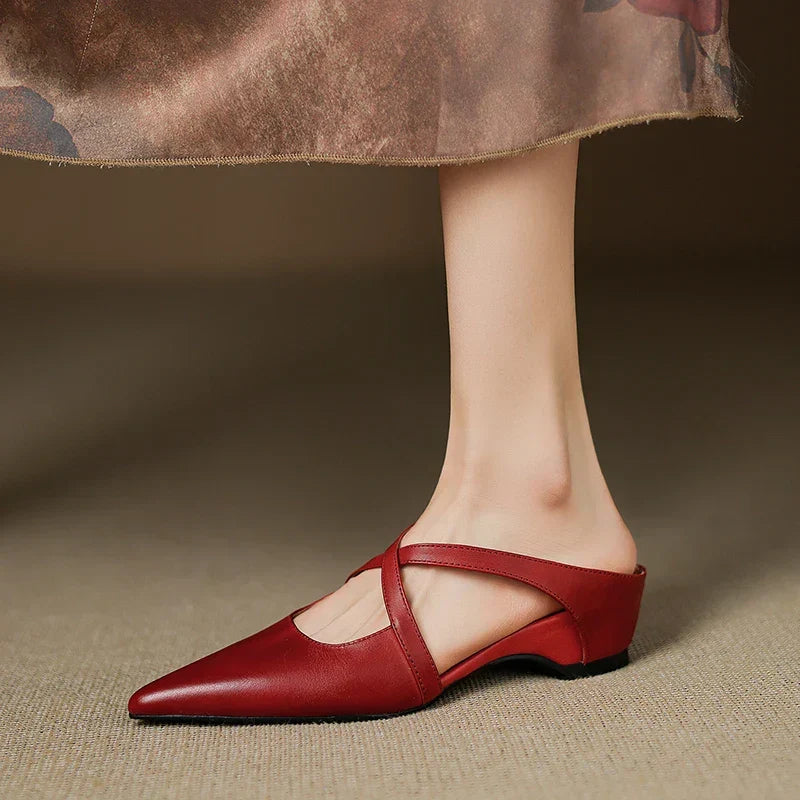 Aluna™ | Pointed-Toe Cross-Strap Mules