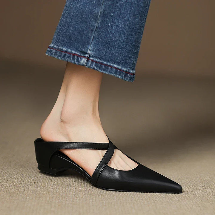 Aluna™ | Pointed-Toe Cross-Strap Mules