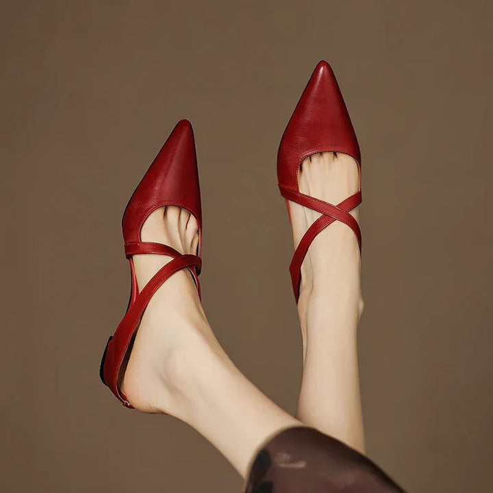 Aluna™ | Pointed-Toe Cross-Strap Mules
