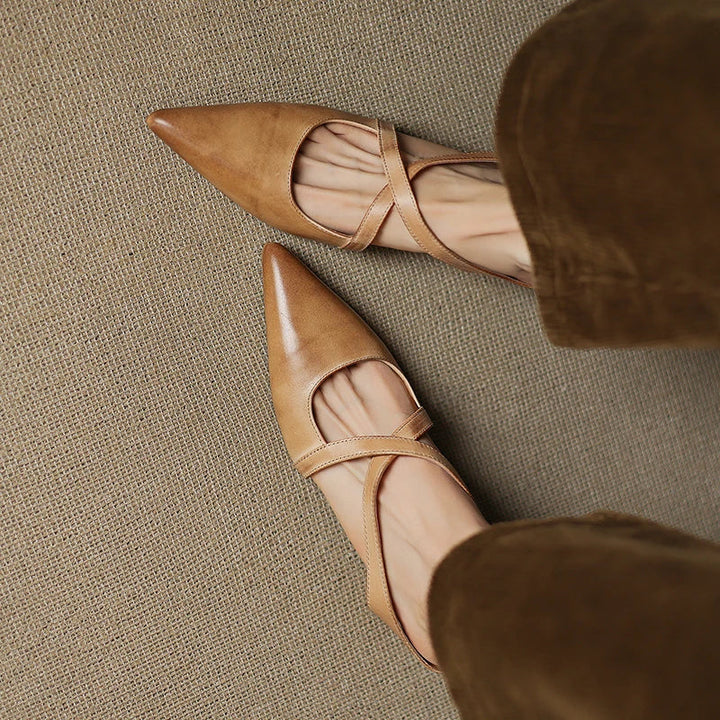 Aluna™ | Pointed-Toe Cross-Strap Mules