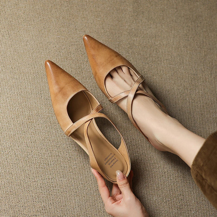 Aluna™ | Pointed-Toe Cross-Strap Mules