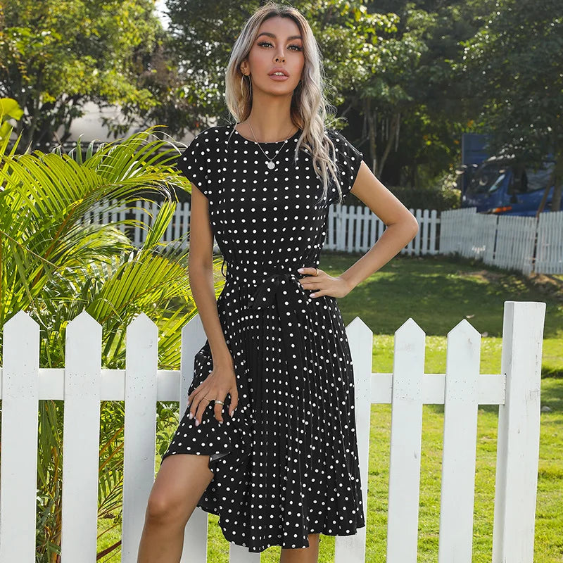 Bethany | Polka Midi Summer Dress
