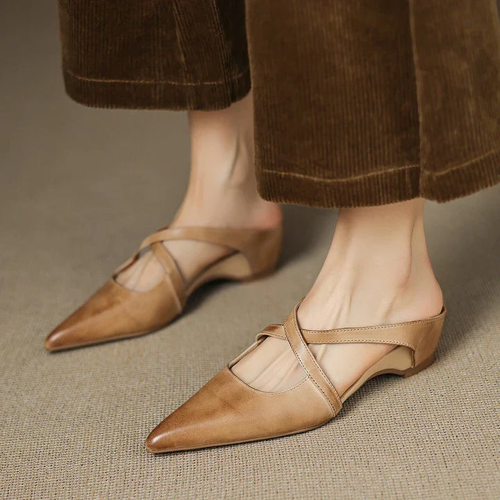 Aluna™ | Pointed-Toe Cross-Strap Mules